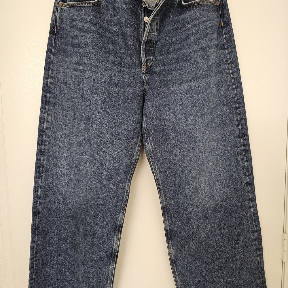 Agolde Washed Blue Wide-Leg Jeans - Picture 4 of 6